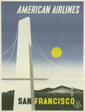 American Airlines To San Francisco vintage travel poster